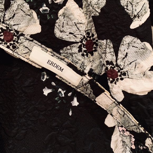 Erdem Printed Floral Jacquard Gaby Fit N Flare Dress w Pockets - Picture 4 of 15